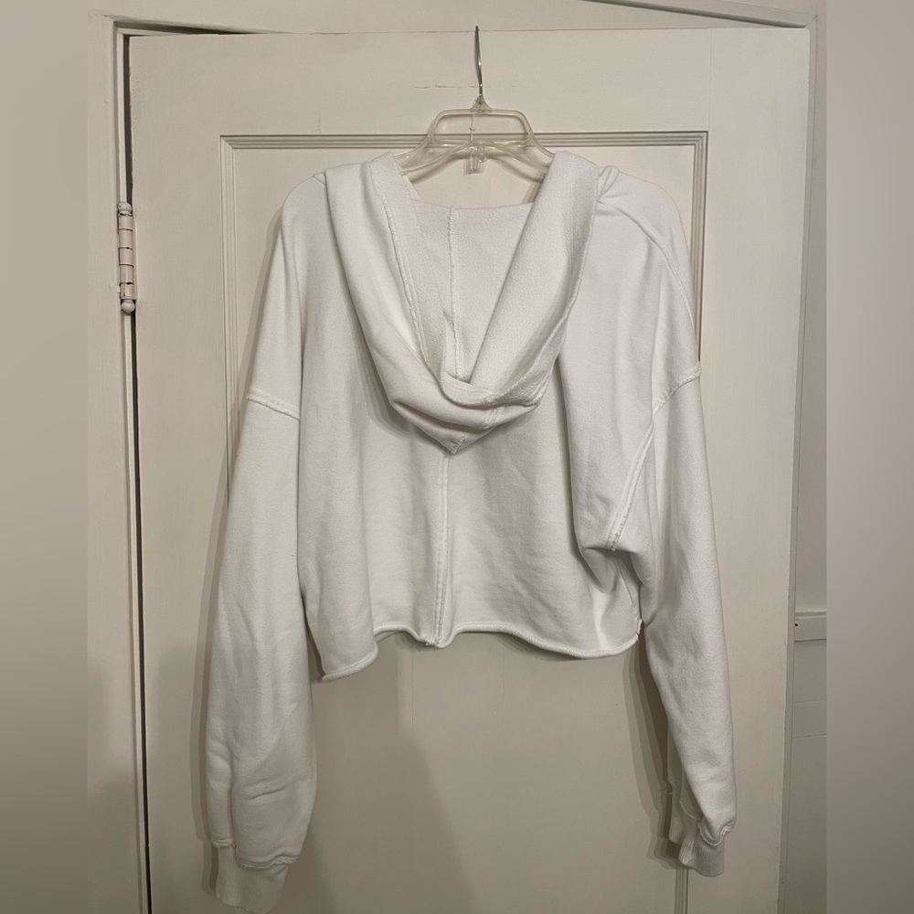 Aerie cropped hoodie. Worn a few times. Minor noticeable wear. Size Large. - Picture 2 of 3
